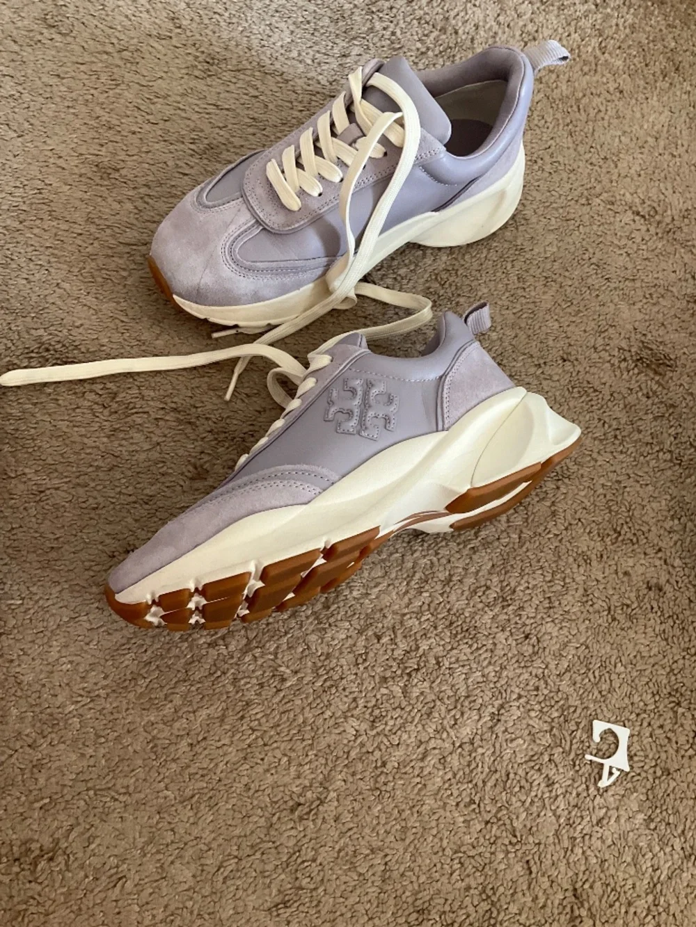 TORY BURCH Woman Sneakers Lilac Size 7 Leather In Purple